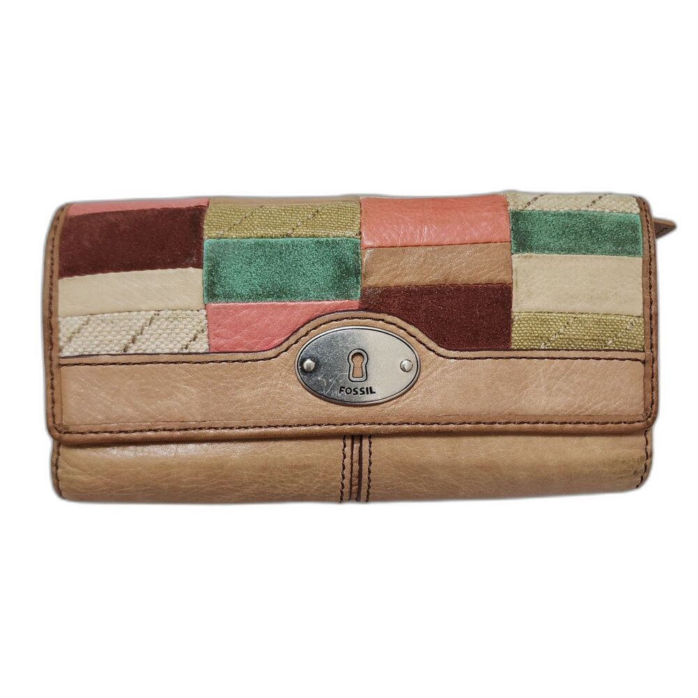 Fossil Multicolor Cow Leather Bifold Wallet Clutch
